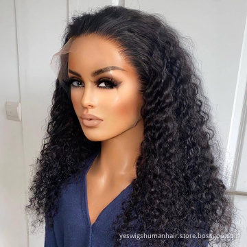 Raw Indian 100% Virgin Kinky Curly 360 Full Hd  Lace Frontal Wig Natural Human Hair Transparent Lace Front Wigs For Black Women